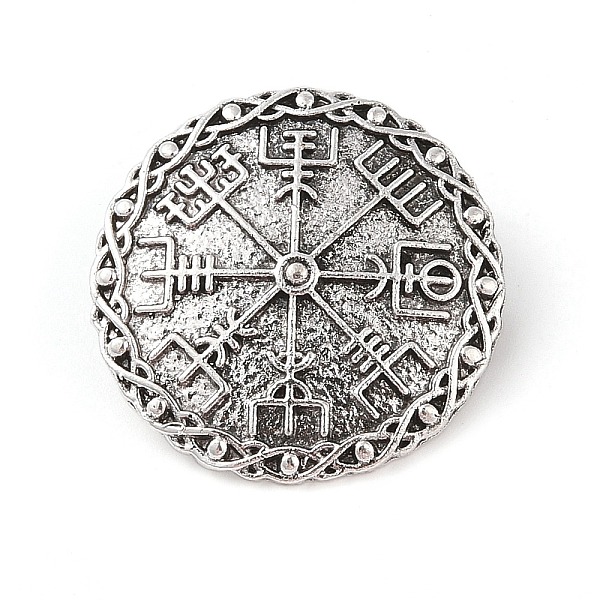 PandaHall Tibetan Style Alloy Brooches, Viking Runes Compass Coin, Antique Silver, 34x34x3.5mm Alloy
PandaHall Tibetan Style Alloy Brooches, Viking Runes Compass Coin, Antique Silver, 34x34x3.5mm Alloy