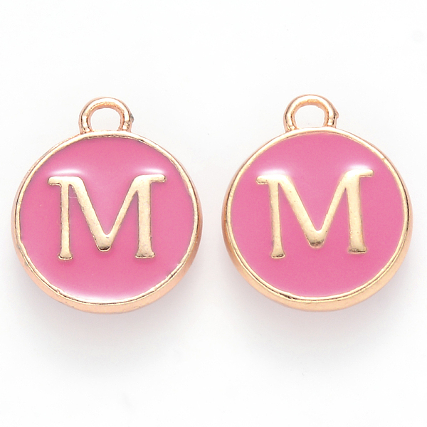 PandaHall Golden Plated Alloy Enamel Charms, Cadmium Free & Lead Free, Enamelled Sequins, Flat Round with Letter, Camellia, Letter.M..., Pink
PandaHall Golden Plated Alloy Enamel Charms, Cadmium Free & Lead Free, Enamelled Sequins, Flat Round with Letter, Camellia, Letter.M..., Pink