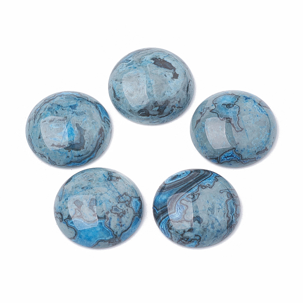 PandaHall Natural Ripple Jasper Cabochons, Dyed, Flat Round, Sky Blue, 19.5~20x6~6.5mm Other Jasper Flat Round Blue
PandaHall Natural Ripple Jasper Cabochons, Dyed, Flat Round, Sky Blue, 19.5~20x6~6.5mm Other Jasper Flat Round Blue