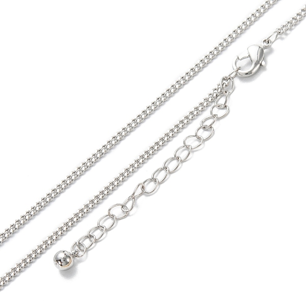 PandaHall Brass Curb Chain Necklaces, Long-Lasting Plated, Real Platinum Plated, 16.34 inch(41.5cm) Brass
PandaHall Brass Curb Chain Necklaces, Long-Lasting Plated, Real Platinum Plated, 16.34 inch(41.5cm) Brass