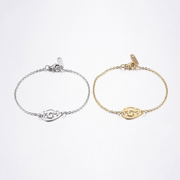 PandaHall 304 Stainless Steel Link Bracelets, with Cable Chains and Lobster Claw Clasps, teardrop, Mixed Color, 7-1/8 inch(180mm), 1.5mm 304...
PandaHall 304 Stainless Steel Link Bracelets, with Cable Chains and Lobster Claw Clasps, teardrop, Mixed Color, 7-1/8 inch(180mm), 1.5mm 304...