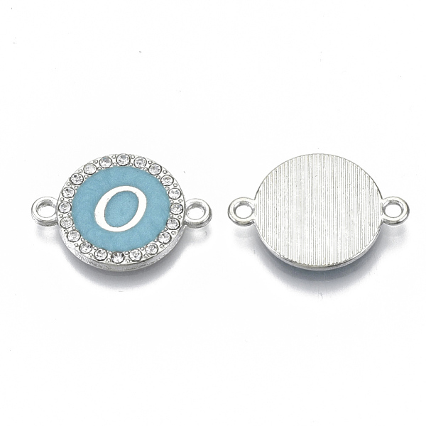 PandaHall Alloy Enamel Links Connectors, with Crystal Rhinestones, Flat Round with Letter, Silver Color Plated, Letter.O, 22x16x2mm, Hole..., Blue
PandaHall Alloy Enamel Links Connectors, with Crystal Rhinestones, Flat Round with Letter, Silver Color Plated, Letter.O, 22x16x2mm, Hole..., Blue
