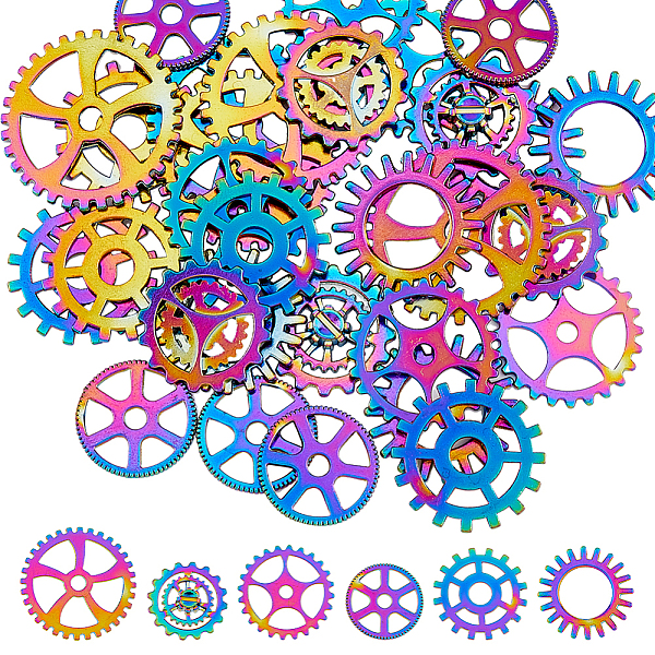 PandaHall DICOSMETIC 36Pcs 6 Style Rack Plating Alloy Pendants, Cadmium Free & Nickel Free & Lead Free, Gear, Rainbow Color, 19.5~30.5x1~4mm...
PandaHall DICOSMETIC 36Pcs 6 Style Rack Plating Alloy Pendants, Cadmium Free & Nickel Free & Lead Free, Gear, Rainbow Color, 19.5~30.5x1~4mm...
