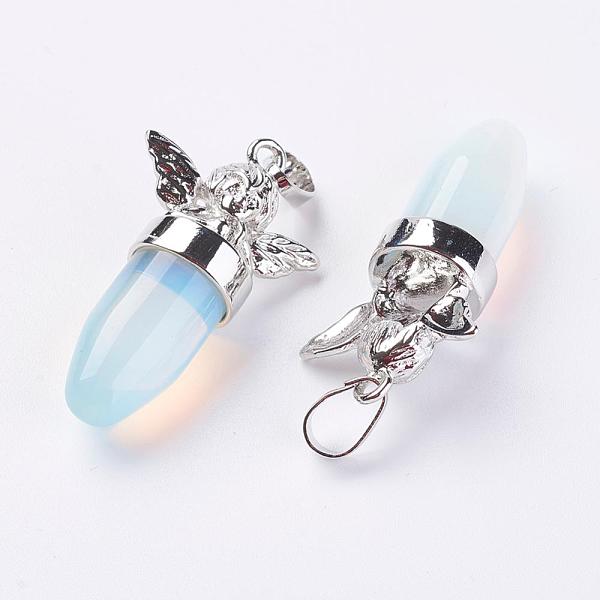 PandaHall Opalite Pendants, with Brass Finding, Cupid/Cherub, Platinum, 38x22x12mm, Hole: 5x7mm Opalite Angel & Fairy
PandaHall Opalite Pendants, with Brass Finding, Cupid/Cherub, Platinum, 38x22x12mm, Hole: 5x7mm Opalite Angel & Fairy