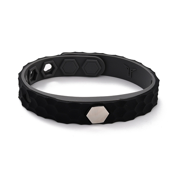 PandaHall Flat Silicone Cord Bracelets, Hexagon Beads Adjustable Bracelet for Men Women, Black, 9.92 inch(25.2cm) Silicone Black
PandaHall Flat Silicone Cord Bracelets, Hexagon Beads Adjustable Bracelet for Men Women, Black, 9.92 inch(25.2cm) Silicone Black
