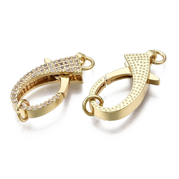 PandaHall Brass Micro Pave Clear Cubic Zirconia Lobster Claw Clasps, with Jump Ring, Nickel Free, Real 16K Gold Plated, 26x13x5mm, Jump Ring...
PandaHall Brass Micro Pave Clear Cubic Zirconia Lobster Claw Clasps, with Jump Ring, Nickel Free, Real 16K Gold Plated, 26x13x5mm, Jump Ring...