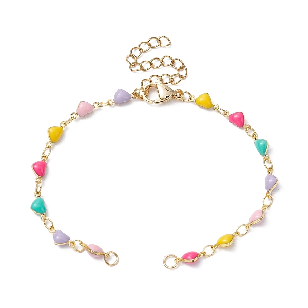 PandaHall Brass Enamel Heart Link Bracelet Making, with 304 Stainless Steel Lobster Claw Clasps, Colorful, 6-5/8 inch(16.8cm) Brass
PandaHall Brass Enamel Heart Link Bracelet Making, with 304 Stainless Steel Lobster Claw Clasps, Colorful, 6-5/8 inch(16.8cm) Brass