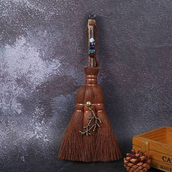 PandaHall Natural Amethyst Mini Witch Palm Broom Pendant Ornament, with Metal Branch Accessories for Home Car Halloween Decor, 120x40x250mm...
PandaHall Natural Amethyst Mini Witch Palm Broom Pendant Ornament, with Metal Branch Accessories for Home Car Halloween Decor, 120x40x250mm...
