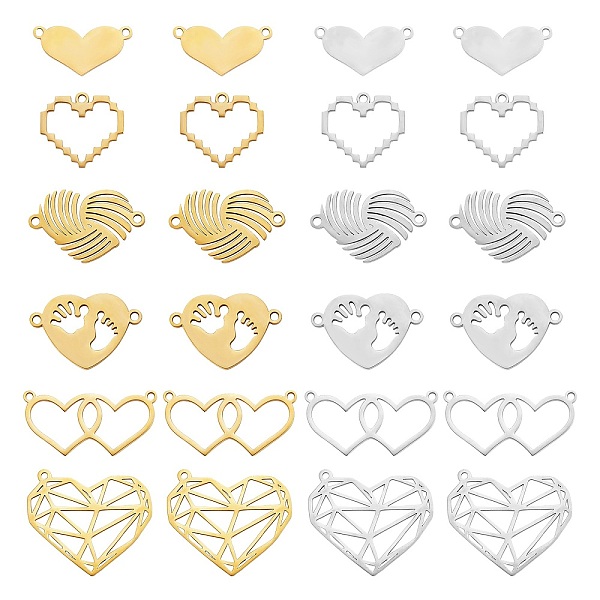 PandaHall 12Pcs 12 Style 201 Stainless Steel Connector Charms & Pendants, Heart, Gunmetal & Golden, 9.5~23x18~26.5x1mm, Hole: 1.4mm...
PandaHall 12Pcs 12 Style 201 Stainless Steel Connector Charms & Pendants, Heart, Gunmetal & Golden, 9.5~23x18~26.5x1mm, Hole: 1.4mm...