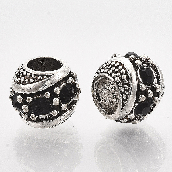 PandaHall Alloy Rhinestone European Beads, Rondelle Large Hole Beads, Antique Silver, Jet, 11x10mm, Hole: 5mm Alloy+Rhinestone Rondelle..., Black
PandaHall Alloy Rhinestone European Beads, Rondelle Large Hole Beads, Antique Silver, Jet, 11x10mm, Hole: 5mm Alloy+Rhinestone Rondelle..., Black