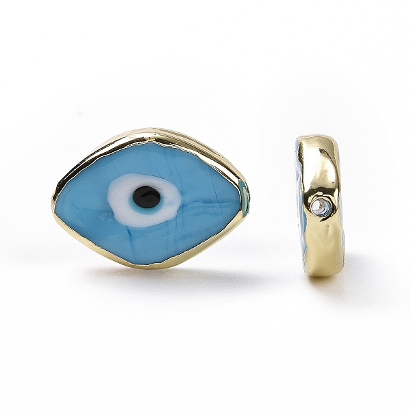 PandaHall Handmade Lampwork Beads, with Golden Plated Brass Findings, Cadmium Free & Lead Free, Horse Eye with Evil Eye, Light Sky Blue...
PandaHall Handmade Lampwork Beads, with Golden Plated Brass Findings, Cadmium Free & Lead Free, Horse Eye with Evil Eye, Light Sky Blue...
