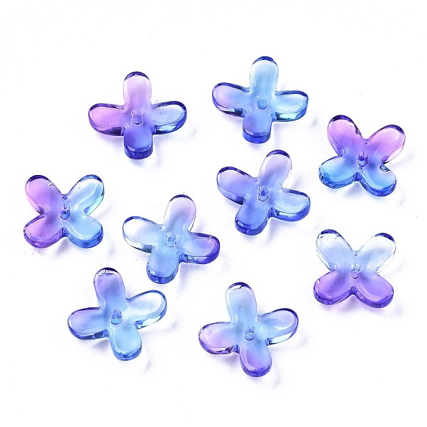 PandaHall Transparent Spray Painted Glass Beads, Two Tone, Flower, Medium Slate Blue, 12x9.5x3.5mm, Hole: 1mm Glass Flower
PandaHall Transparent Spray Painted Glass Beads, Two Tone, Flower, Medium Slate Blue, 12x9.5x3.5mm, Hole: 1mm Glass Flower