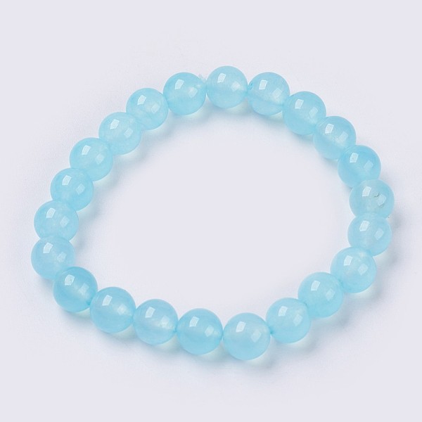 PandaHall Natural Jade Beaded Stretch Bracelet, Dyed, Round, Pale Turquoise, 2 inch(5cm), Beads: 8mm, about 22pcs/strand Jade Cyan
PandaHall Natural Jade Beaded Stretch Bracelet, Dyed, Round, Pale Turquoise, 2 inch(5cm), Beads: 8mm, about 22pcs/strand Jade Cyan