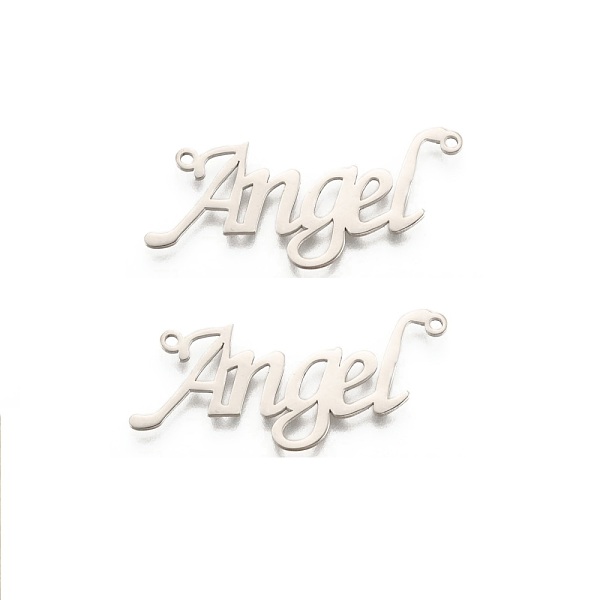 PandaHall 304 Stainless Steel Pendants, Word Angel, Stainless Steel Color, 12x28x1mm, Hole: 1mm 304 Stainless Steel Word
PandaHall 304 Stainless Steel Pendants, Word Angel, Stainless Steel Color, 12x28x1mm, Hole: 1mm 304 Stainless Steel Word