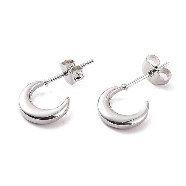 PandaHall 304 Stainless Steel Crescent Moon Stud Earrings for Women, Stainless Steel Color, 18.5x10x2mm, Pin: 0.8mm 304 Stainless Steel Moon
PandaHall 304 Stainless Steel Crescent Moon Stud Earrings for Women, Stainless Steel Color, 18.5x10x2mm, Pin: 0.8mm 304 Stainless Steel Moon