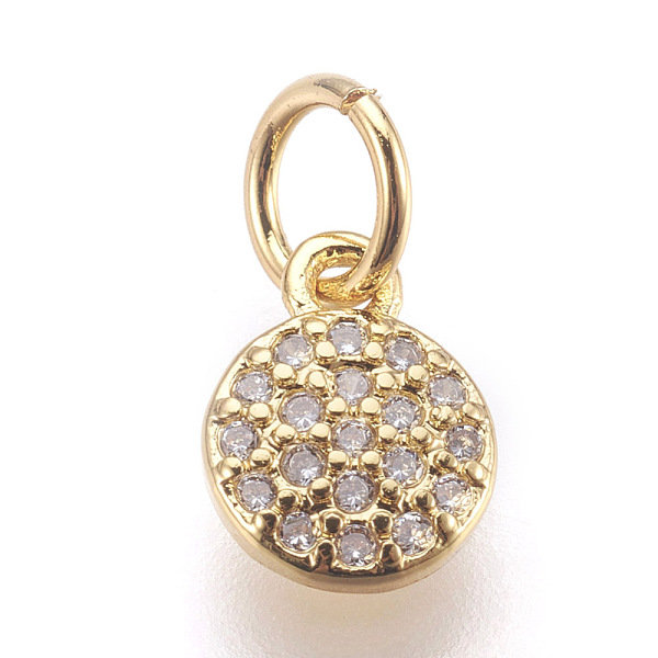 PandaHall Brass Micro Pave Cubic Zirconia Charms, Lead Free & Cadmium Free, Flat Round, Golden, 8x6x1.5mm, Hole: 3mm Brass+Cubic Zirconia..., Clear
PandaHall Brass Micro Pave Cubic Zirconia Charms, Lead Free & Cadmium Free, Flat Round, Golden, 8x6x1.5mm, Hole: 3mm Brass+Cubic Zirconia..., Clear
