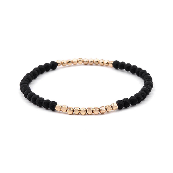 PandaHall Gold-tone Miyuki Elastic Crystal Beaded Bracelet with Acrylic Tube Beads Other Black
PandaHall Gold-tone Miyuki Elastic Crystal Beaded Bracelet with Acrylic Tube Beads Other Black