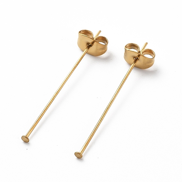 PandaHall Ion Plating(IP) 304 Stainless Steel Flat Head Pins with Ear Nuts, Golden, 30x0.6mm, Head: 1.4mm 304 Stainless Steel
PandaHall Ion Plating(IP) 304 Stainless Steel Flat Head Pins with Ear Nuts, Golden, 30x0.6mm, Head: 1.4mm 304 Stainless Steel