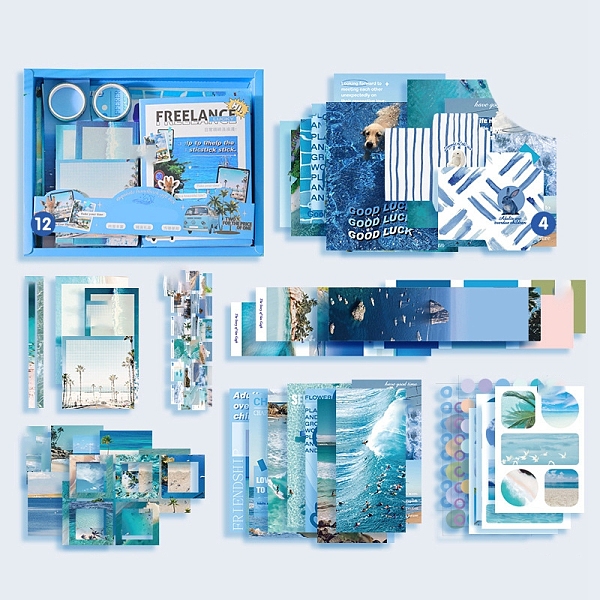 PandaHall Scrapbook Paper Kit, for DIY Album Scrapbook, Background Paper, Diary Decoration, Light Sky Blue, 230x185mm, 155pcs/set Paper
PandaHall Scrapbook Paper Kit, for DIY Album Scrapbook, Background Paper, Diary Decoration, Light Sky Blue, 230x185mm, 155pcs/set Paper