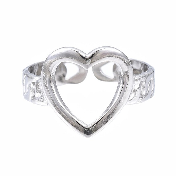 PandaHall 304 Stainless Steel Heart Open Cuff Ring, Chunky Hollow Ring for Women, Stainless Steel Color, US Size 6 3/4(17.1mm) 304 Stainless...
PandaHall 304 Stainless Steel Heart Open Cuff Ring, Chunky Hollow Ring for Women, Stainless Steel Color, US Size 6 3/4(17.1mm) 304 Stainless...