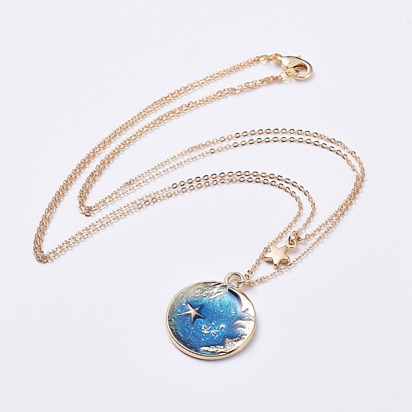 PandaHall Pendant Double Layered Necklaces, with Alloy Enamel Pendants, Brass Findings and Cardboard Jewelry Set Boxes, Flat Round with Moon..., Blue
PandaHall Pendant Double Layered Necklaces, with Alloy Enamel Pendants, Brass Findings and Cardboard Jewelry Set Boxes, Flat Round with Moon..., Blue