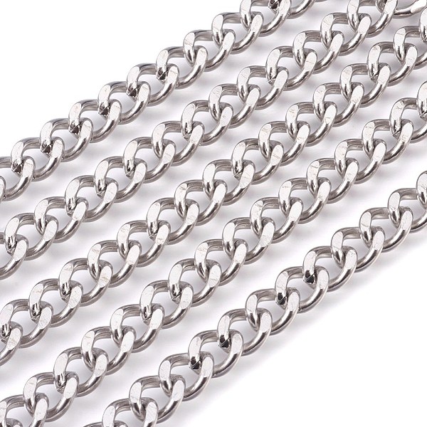 PandaHall 201 Stainless Steel Curb Chains, Unwelded, Faceted, Stainless Steel Color, 8mm 201 Stainless Steel
PandaHall 201 Stainless Steel Curb Chains, Unwelded, Faceted, Stainless Steel Color, 8mm 201 Stainless Steel