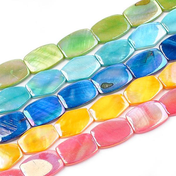 PandaHall AB Color Freshwater Shell Bead Strands, Dyed, Rectangle, Mixed Color, 21x15x3~4mm, Hole: 1mm, about 19pcs/strand, 15.3 inch..., Multicolor
PandaHall AB Color Freshwater Shell Bead Strands, Dyed, Rectangle, Mixed Color, 21x15x3~4mm, Hole: 1mm, about 19pcs/strand, 15.3 inch..., Multicolor