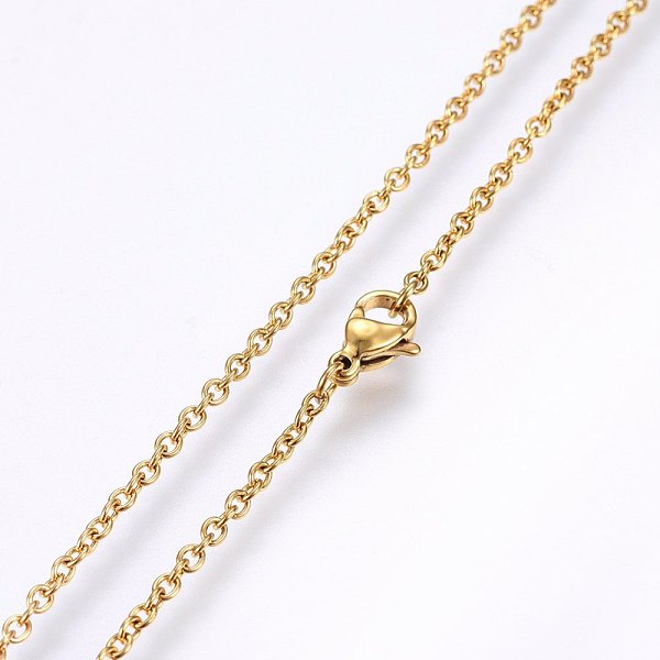 PandaHall 304 Stainless Steel Cable Chains Necklaces, with Lobster Claw Clasps, Golden, 19.69 inch(50cm), 2x0.5mm 304 Stainless Steel
PandaHall 304 Stainless Steel Cable Chains Necklaces, with Lobster Claw Clasps, Golden, 19.69 inch(50cm), 2x0.5mm 304 Stainless Steel