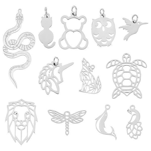 PandaHall DICOSMETIC 24pcs 12 Styles Stainless Steel Laser Cut Animal Charms Peacock Charms Unicorn Pendants Dolphin/Sea Turtle Pendants...
PandaHall DICOSMETIC 24pcs 12 Styles Stainless Steel Laser Cut Animal Charms Peacock Charms Unicorn Pendants Dolphin/Sea Turtle Pendants...