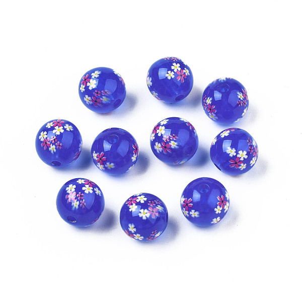 PandaHall Opaque Printed Acrylic Beads, Round with Flower, Blue, 9x9.5mm, Hole: 1.8mm Acrylic Round Blue
PandaHall Opaque Printed Acrylic Beads, Round with Flower, Blue, 9x9.5mm, Hole: 1.8mm Acrylic Round Blue