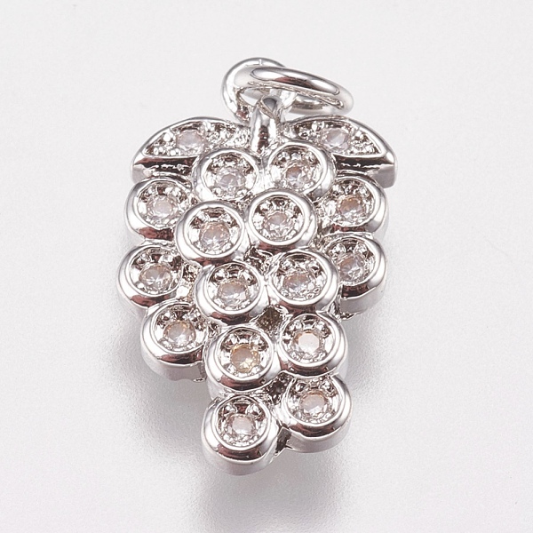 PandaHall Brass Micro Pave Cubic Zirconia Charms, Grape, Mixed Color, 15x9x2.5mm, Hole: 2mm Brass+Cubic Zirconia Fruit Clear
PandaHall Brass Micro Pave Cubic Zirconia Charms, Grape, Mixed Color, 15x9x2.5mm, Hole: 2mm Brass+Cubic Zirconia Fruit Clear