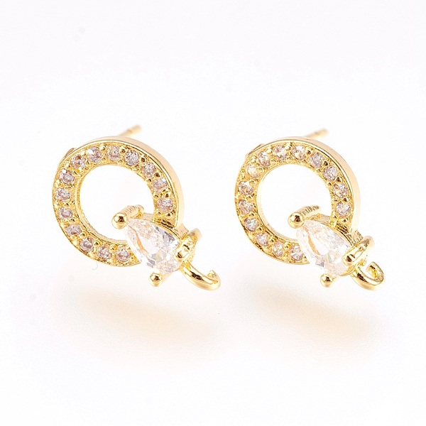 PandaHall Brass Micro Pave Cubic Zirconia Stud Earring Findings, with Loop, Lead Free & Cadmium Free, Ring with Teardrop, Clear, Golden...
PandaHall Brass Micro Pave Cubic Zirconia Stud Earring Findings, with Loop, Lead Free & Cadmium Free, Ring with Teardrop, Clear, Golden...