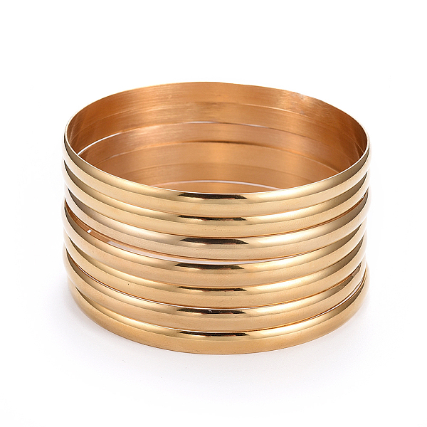 PandaHall 7Pcs Fashion 304 Stainless Steel Flat Plain Bangles, Stackable Bangle Sets, Golden, 2-5/8 inch(6.8cm) 304 Stainless Steel
PandaHall 7Pcs Fashion 304 Stainless Steel Flat Plain Bangles, Stackable Bangle Sets, Golden, 2-5/8 inch(6.8cm) 304 Stainless Steel
