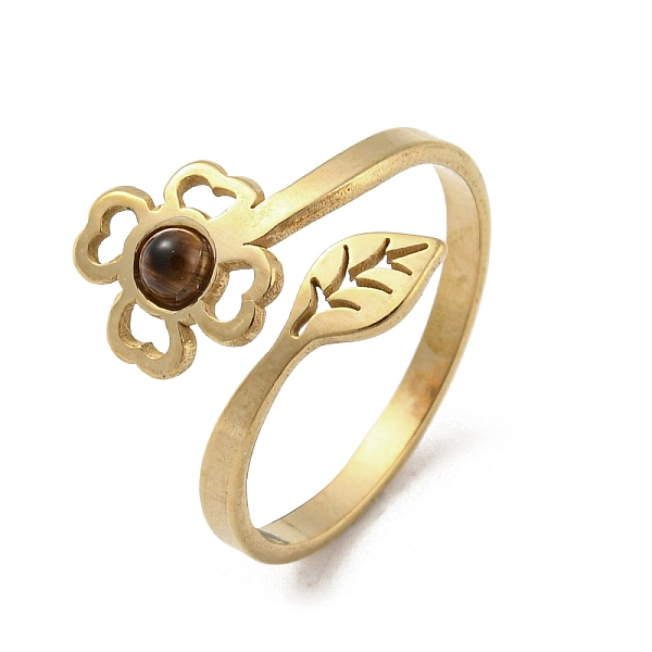 PandaHall 304 Stainless Steel with Natural Tiger Eye Ring, US Size 8(18.1mm) Tiger Eye Leaf
PandaHall 304 Stainless Steel with Natural Tiger Eye Ring, US Size 8(18.1mm) Tiger Eye Leaf