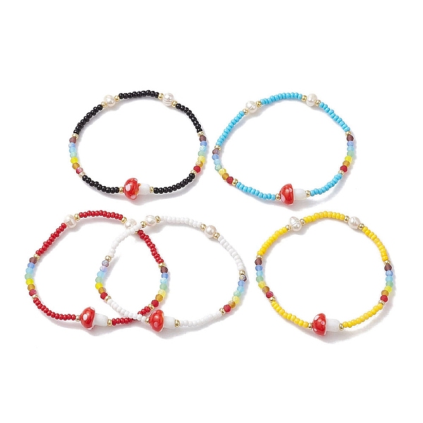 PandaHall Glass Seed & Plastic Mushroom Beaded Stretch Bracelet for Women, Mixed Color, Inner Diameter: 2-1/4 inch(5.6~5.8cm) Glass..., Multicolor
PandaHall Glass Seed & Plastic Mushroom Beaded Stretch Bracelet for Women, Mixed Color, Inner Diameter: 2-1/4 inch(5.6~5.8cm) Glass..., Multicolor