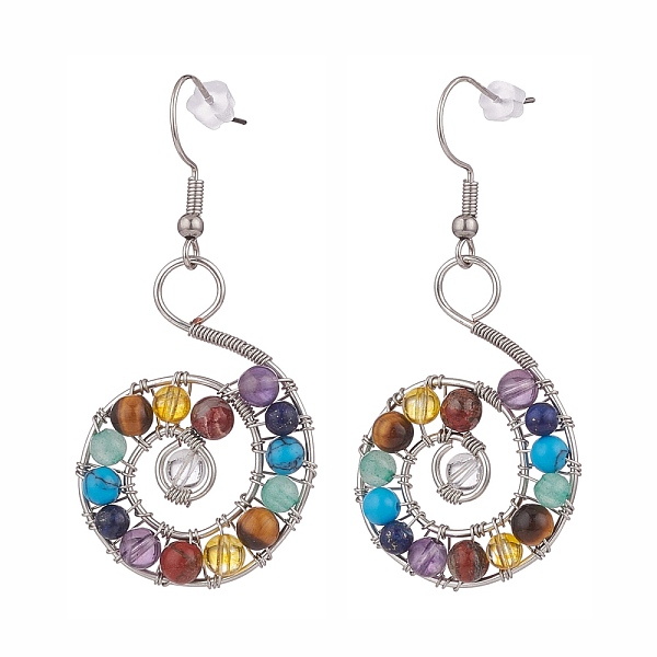 PandaHall Natural & Synthetic Mixed Gemstone Braided Vortex Dangle Earrings, 316 Surgical Stainless Steel Wire Wrap Swirl Spiral Drop...
PandaHall Natural & Synthetic Mixed Gemstone Braided Vortex Dangle Earrings, 316 Surgical Stainless Steel Wire Wrap Swirl Spiral Drop...