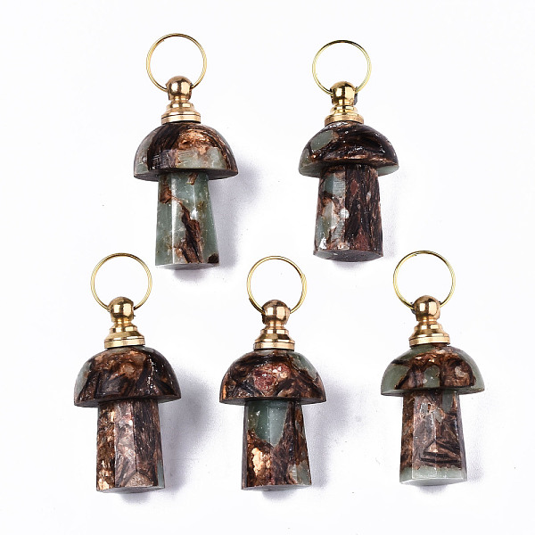 PandaHall Assembled Synthetic Bronzite and Aqua Terra Jasper Openable Perfume Bottle Pendants, with Light Gold Brass Findings, Dyed...
PandaHall Assembled Synthetic Bronzite and Aqua Terra Jasper Openable Perfume Bottle Pendants, with Light Gold Brass Findings, Dyed...