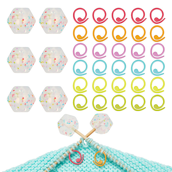 PandaHall Hexagon with Polka Dot Pattern Food Grade Eco-Friendly Silicone Knitting Needle Stoppers, Baking Painted Zinc Alloy Knitting..., Multicolor
PandaHall Hexagon with Polka Dot Pattern Food Grade Eco-Friendly Silicone Knitting Needle Stoppers, Baking Painted Zinc Alloy Knitting..., Multicolor