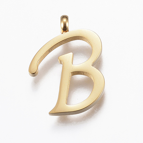 PandaHall 304 Stainless Steel Pendants, Initial Letter, Letter.B, Golden, 18x13x2mm, Hole: 2mm 304 Stainless Steel Letter
PandaHall 304 Stainless Steel Pendants, Initial Letter, Letter.B, Golden, 18x13x2mm, Hole: 2mm 304 Stainless Steel Letter
