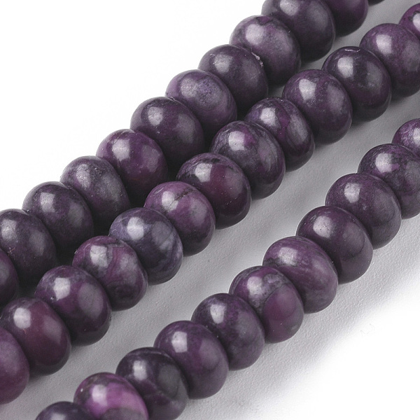 PandaHall Natural China Silver Leaf Jasper Beads Strands, Dyed & Heated, Rondelle, Indigo, 6x4mm, Hole: 0.7~0.8mm, about 91~92pcs/strand..., Purple
PandaHall Natural China Silver Leaf Jasper Beads Strands, Dyed & Heated, Rondelle, Indigo, 6x4mm, Hole: 0.7~0.8mm, about 91~92pcs/strand..., Purple