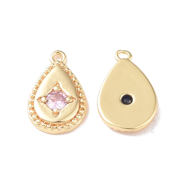 PandaHall Brass Charms, with Glass, Teardrop Charm, Real 18K Gold Plated, Pink, 12x8x2mm, Hole: 1mm Brass+Glass Teardrop Pink
PandaHall Brass Charms, with Glass, Teardrop Charm, Real 18K Gold Plated, Pink, 12x8x2mm, Hole: 1mm Brass+Glass Teardrop Pink