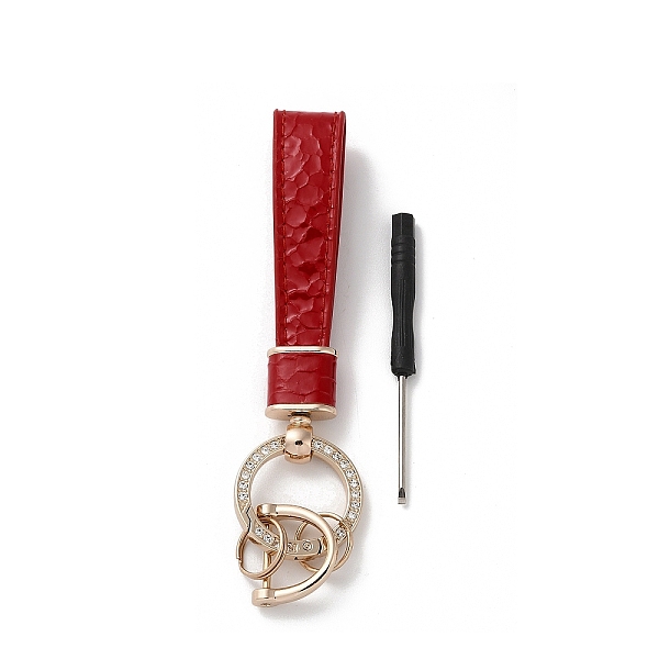 PandaHall Microfiber & Zinc Alloy & Crystal Rhinestone Keychain, Light Gold, FireBrick, 13.5cm Alloy Red
PandaHall Microfiber & Zinc Alloy & Crystal Rhinestone Keychain, Light Gold, FireBrick, 13.5cm Alloy Red