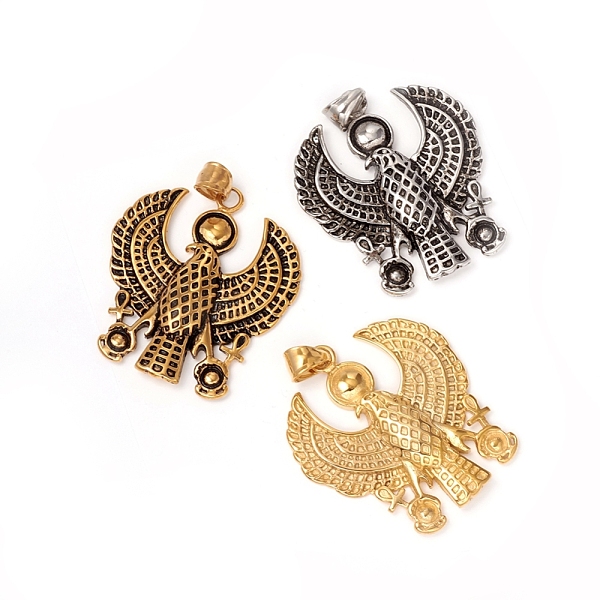 PandaHall 304 Stainless Steel Pendants, Eagle with Ankh Cross, Mixed Color, 46x42x5mm, Hole: 8x5mm 304 Stainless Steel Other Animal
PandaHall 304 Stainless Steel Pendants, Eagle with Ankh Cross, Mixed Color, 46x42x5mm, Hole: 8x5mm 304 Stainless Steel Other Animal