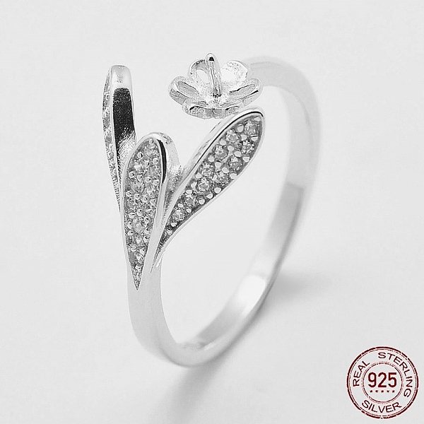 PandaHall Adjustable Rhodium Plated 925 Sterling Silver Cuff Rings, Open Rings Components, For Half Drilled Beads, with Cubic Zirconia...
PandaHall Adjustable Rhodium Plated 925 Sterling Silver Cuff Rings, Open Rings Components, For Half Drilled Beads, with Cubic Zirconia...