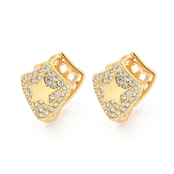 PandaHall Brass Pave Clear Cubic Zirconia Hoop Earrings, Star, Real 16K Gold Plated, 14x12mm Brass Star Clear
PandaHall Brass Pave Clear Cubic Zirconia Hoop Earrings, Star, Real 16K Gold Plated, 14x12mm Brass Star Clear