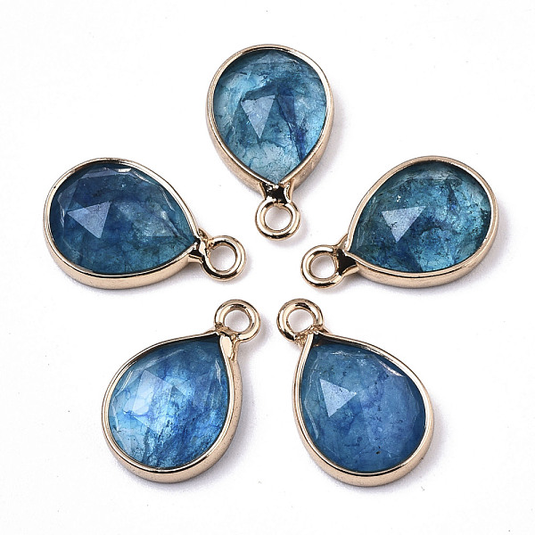 PandaHall Glass Charms, with Light Gold Tone Brass Findings, Teardrop, Faceted, Deep Sky Blue, 14x9x4.5mm, Hole: 1.5mm Brass+Glass Teardrop
PandaHall Glass Charms, with Light Gold Tone Brass Findings, Teardrop, Faceted, Deep Sky Blue, 14x9x4.5mm, Hole: 1.5mm Brass+Glass Teardrop