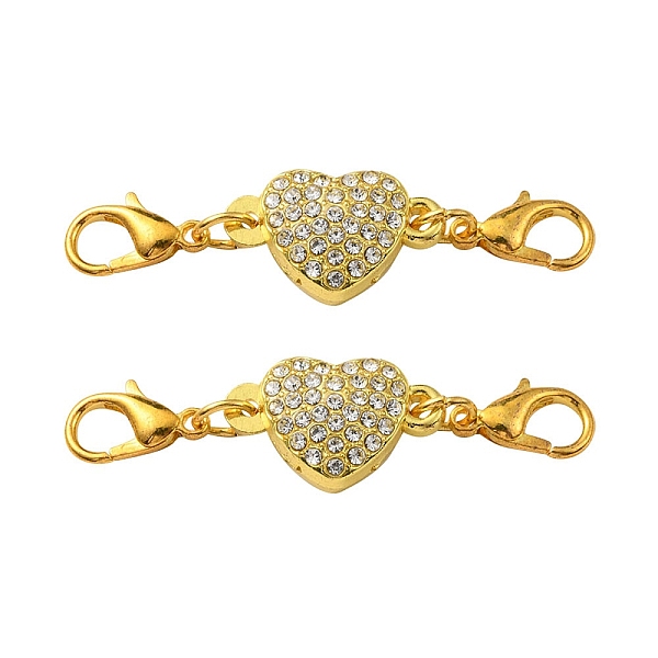 PandaHall Alloy Crystal Rhinestone Magnetic Clasps, with Lobster Claw Clasps, Heart, Golden, 45mm, Lobster Clasp: 12x7x3mm, Heart: 11x18x7mm..., Clear
PandaHall Alloy Crystal Rhinestone Magnetic Clasps, with Lobster Claw Clasps, Heart, Golden, 45mm, Lobster Clasp: 12x7x3mm, Heart: 11x18x7mm..., Clear