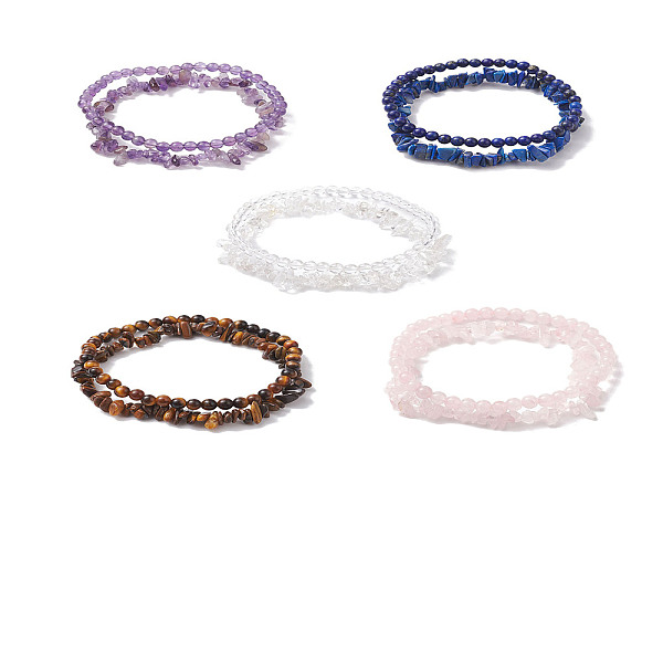 PandaHall Chip & Round Natural Mixed Stone Beaded Stretch Bracelets for Women, Inner Diameter: 1-7/8~2-1/8 inch(4.7~5.5cm), 2pcs/set Mixed...
PandaHall Chip & Round Natural Mixed Stone Beaded Stretch Bracelets for Women, Inner Diameter: 1-7/8~2-1/8 inch(4.7~5.5cm), 2pcs/set Mixed...