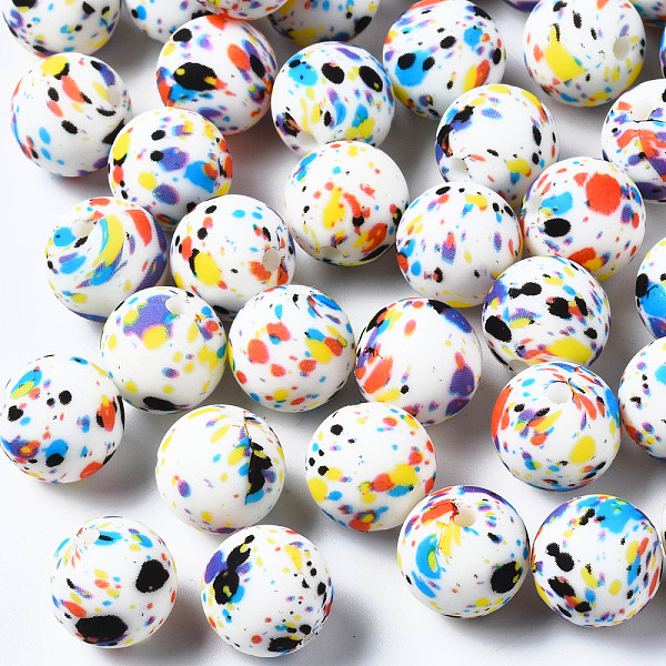 PandaHall Food Grade Eco-Friendly Silicone Beads, Chewing Beads For Teethers, Printed, Round with Spot, Colorful, 12x11.5mm, Hole: 2.5mm...
PandaHall Food Grade Eco-Friendly Silicone Beads, Chewing Beads For Teethers, Printed, Round with Spot, Colorful, 12x11.5mm, Hole: 2.5mm...