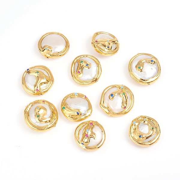 PandaHall Shell Pearl Beads, with Enamel and Brass Findings, Golden Plated Edge, Flat Round, Golden, 19~21.5x8.5~11.5mm, Hole: 0.6mm...
PandaHall Shell Pearl Beads, with Enamel and Brass Findings, Golden Plated Edge, Flat Round, Golden, 19~21.5x8.5~11.5mm, Hole: 0.6mm...